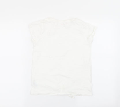 Back view of Nutmeg girls’ white basic t-shirt, size 10-11, years