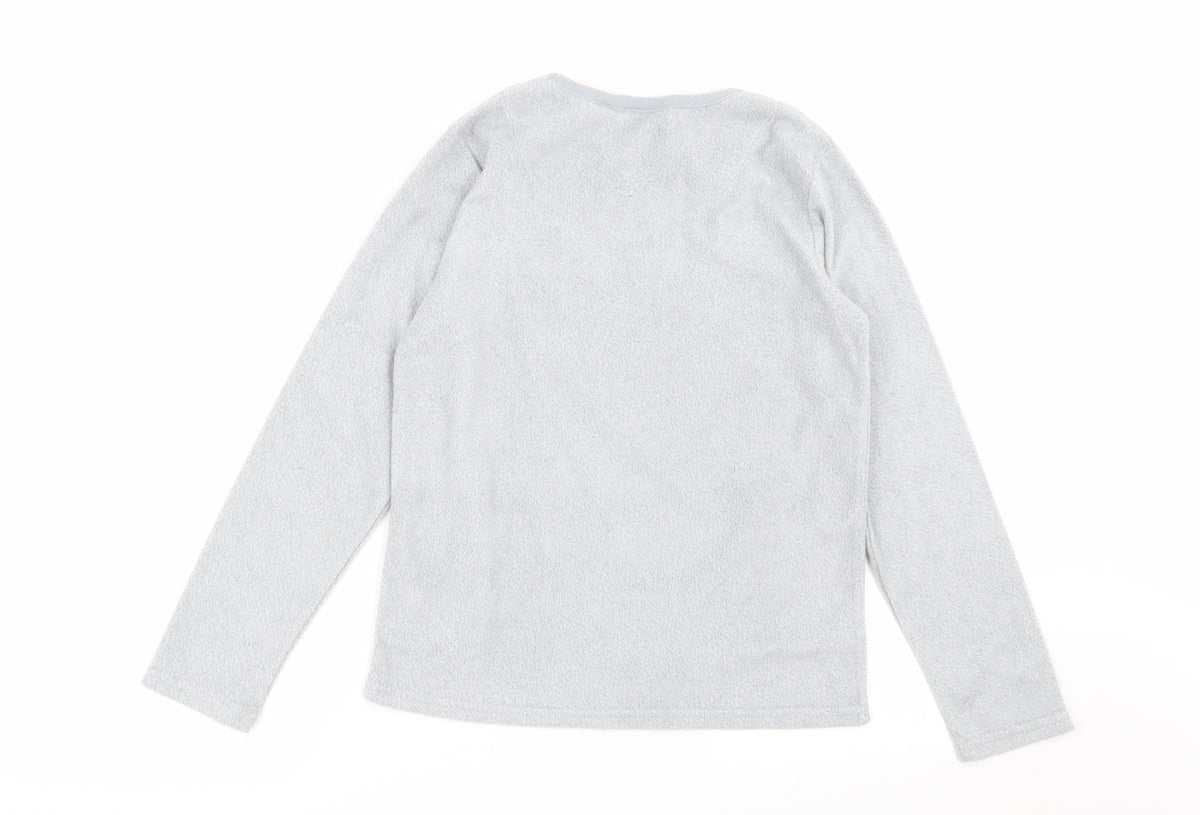 Back view of fortnite boys’ grey solid pyjama top, size M