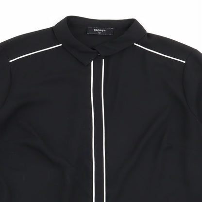 Papaya Womens Black   Basic Button-Up Size 10