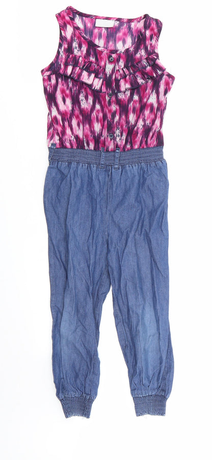 Matalan Girls Multicoloured Geometric  Jumpsuit One-Piece Size 4 Years
