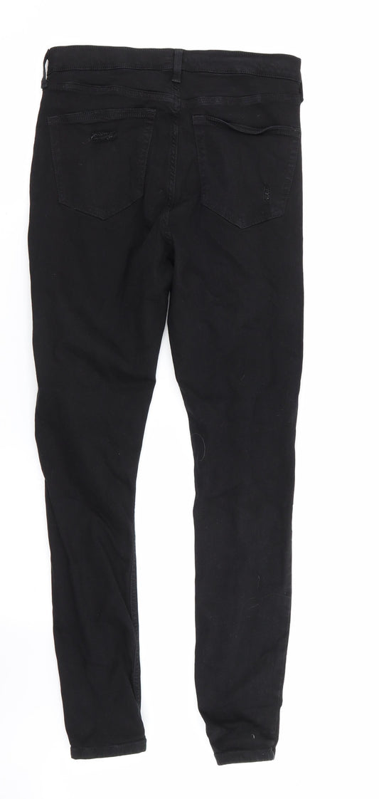 Topshop Womens Black   Skinny Jeans Size 30 in L24 in - RIPPED JEANS