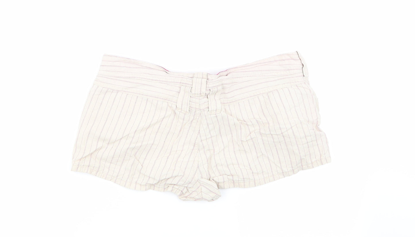Topshop Womens Multicoloured Striped  Hot Pants Shorts Size 14