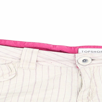 Topshop Womens Multicoloured Striped  Hot Pants Shorts Size 14