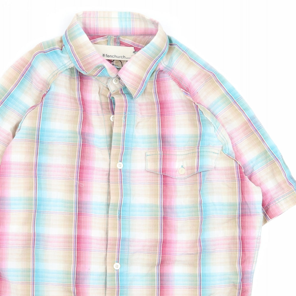 Mens UK Size S Frenchurch Multicoloured  Button-Up Short Sleeve Casual Shirt