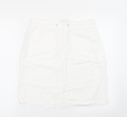 M&S Womens White   Flare Skirt Size 10  - Stretch waistband