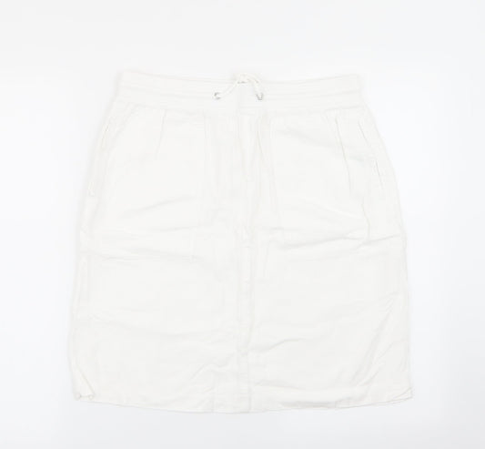M&S Womens White   Flare Skirt Size 10  - Stretch waistband