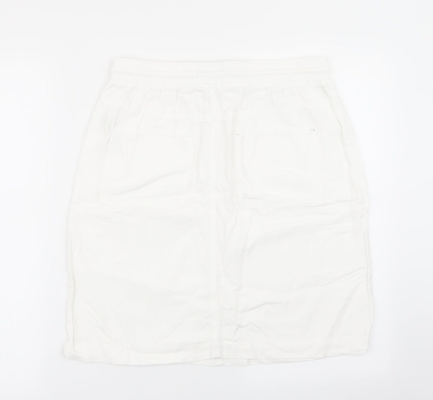 M&S Womens White   Flare Skirt Size 10  - Stretch waistband