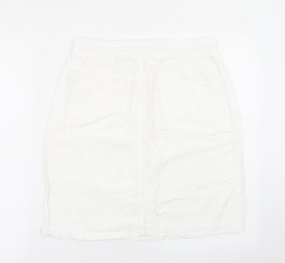 M&S Womens White   Flare Skirt Size 10  - Stretch waistband