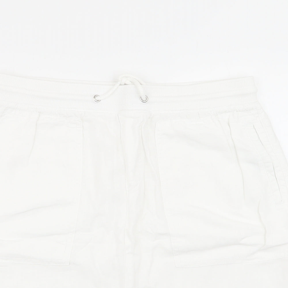 M&S Womens White   Flare Skirt Size 10  - Stretch waistband