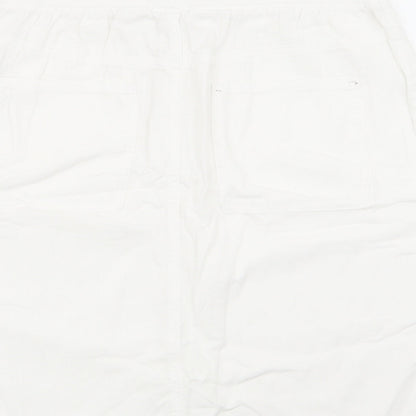 M&S Womens White   Flare Skirt Size 10  - Stretch waistband