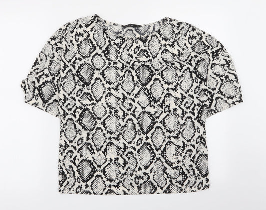 F&F Womens Multicoloured Geometric  Basic T-Shirt Size 10