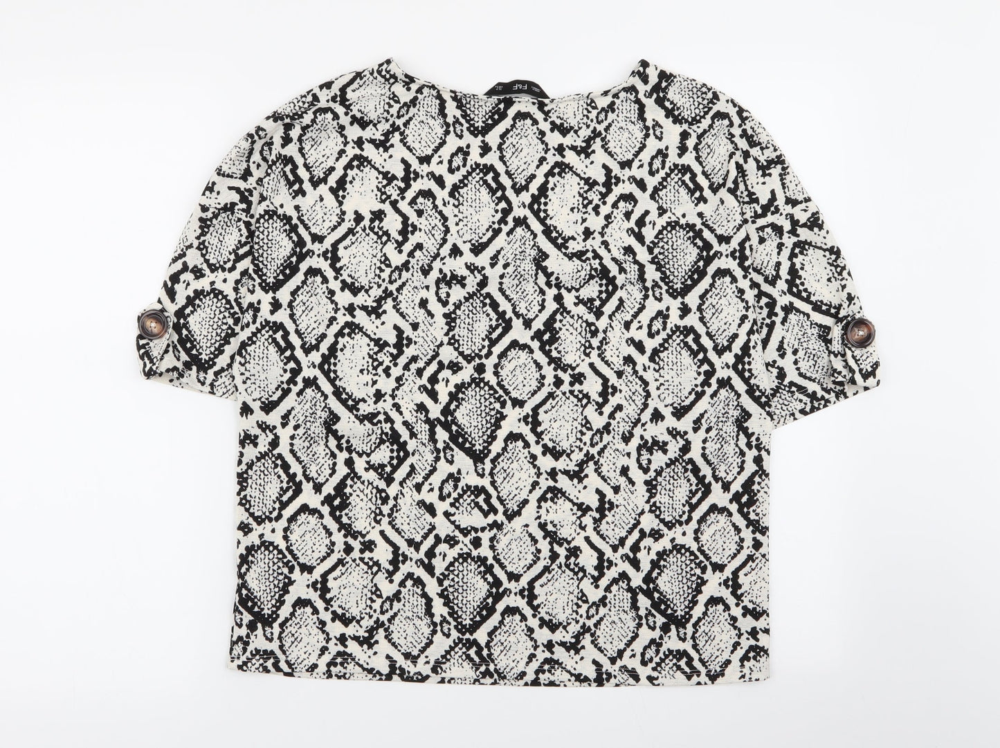 F&F Womens Multicoloured Geometric  Basic T-Shirt Size 10