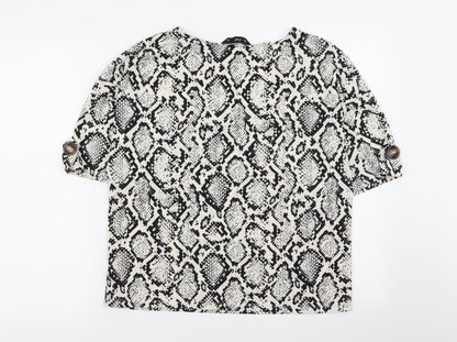 F&F Womens Multicoloured Geometric  Basic T-Shirt Size 10