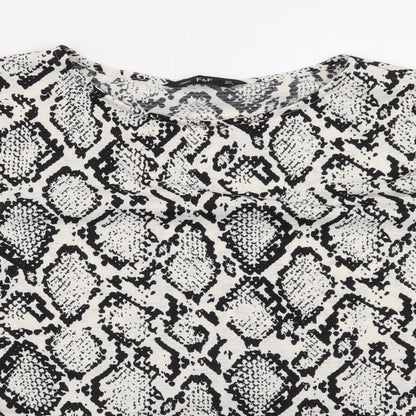 F&F Womens Multicoloured Geometric  Basic T-Shirt Size 10