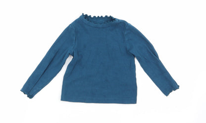 Additional front view of John Lewis girls’ blue basic t-shirt, size 2, years