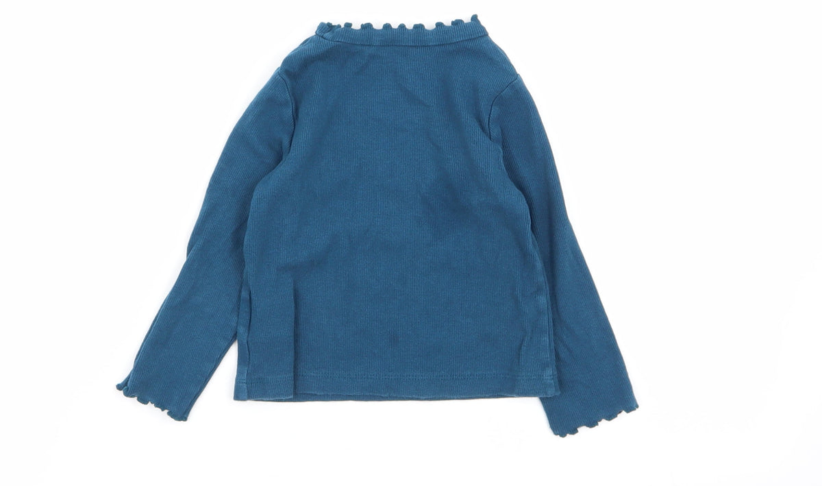 Back view of John Lewis girls’ blue basic t-shirt, size 2, years