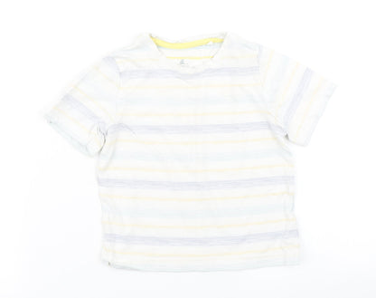 Additional front view of Lupilu boys’ white striped basic t-shirt, size 2-3, years