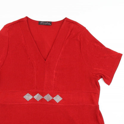 Emilia Classics Womens Red   Basic T-Shirt Size XL