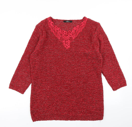 Womens UK Size L BM Red Pullover Jumper