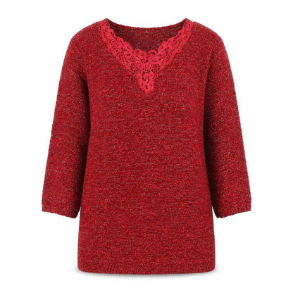 Bonmarché Womens Red Knit Pullover Jumper Size L