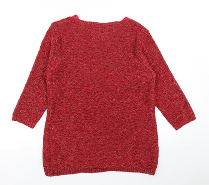 Womens UK Size L BM Red Pullover Jumper