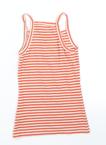 NEXT Girls Orange Striped  Basic Tank Size 9 Years