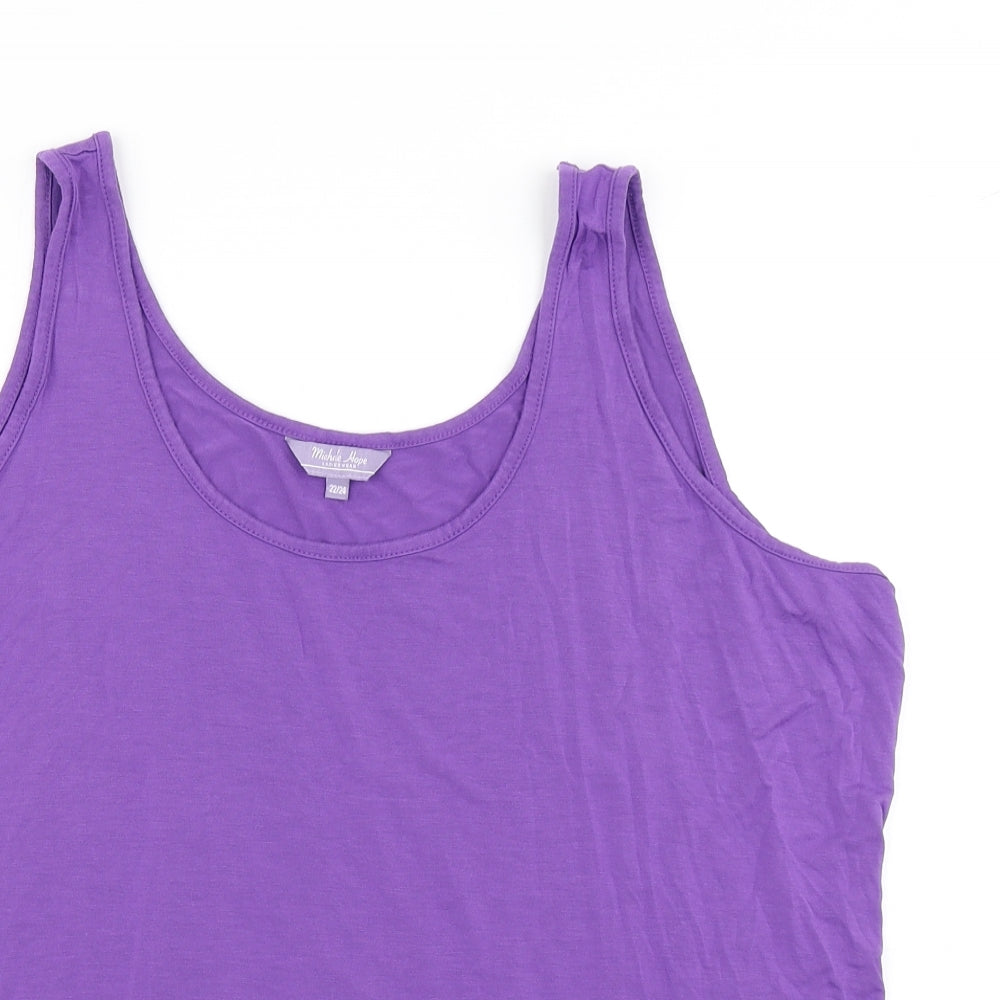 Womens UK Size 22 Michele Hope Purple Basic Tank