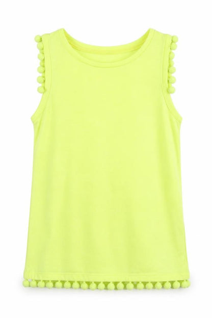 Front view of Matalan girls’ yellow basic tank, size 10, years