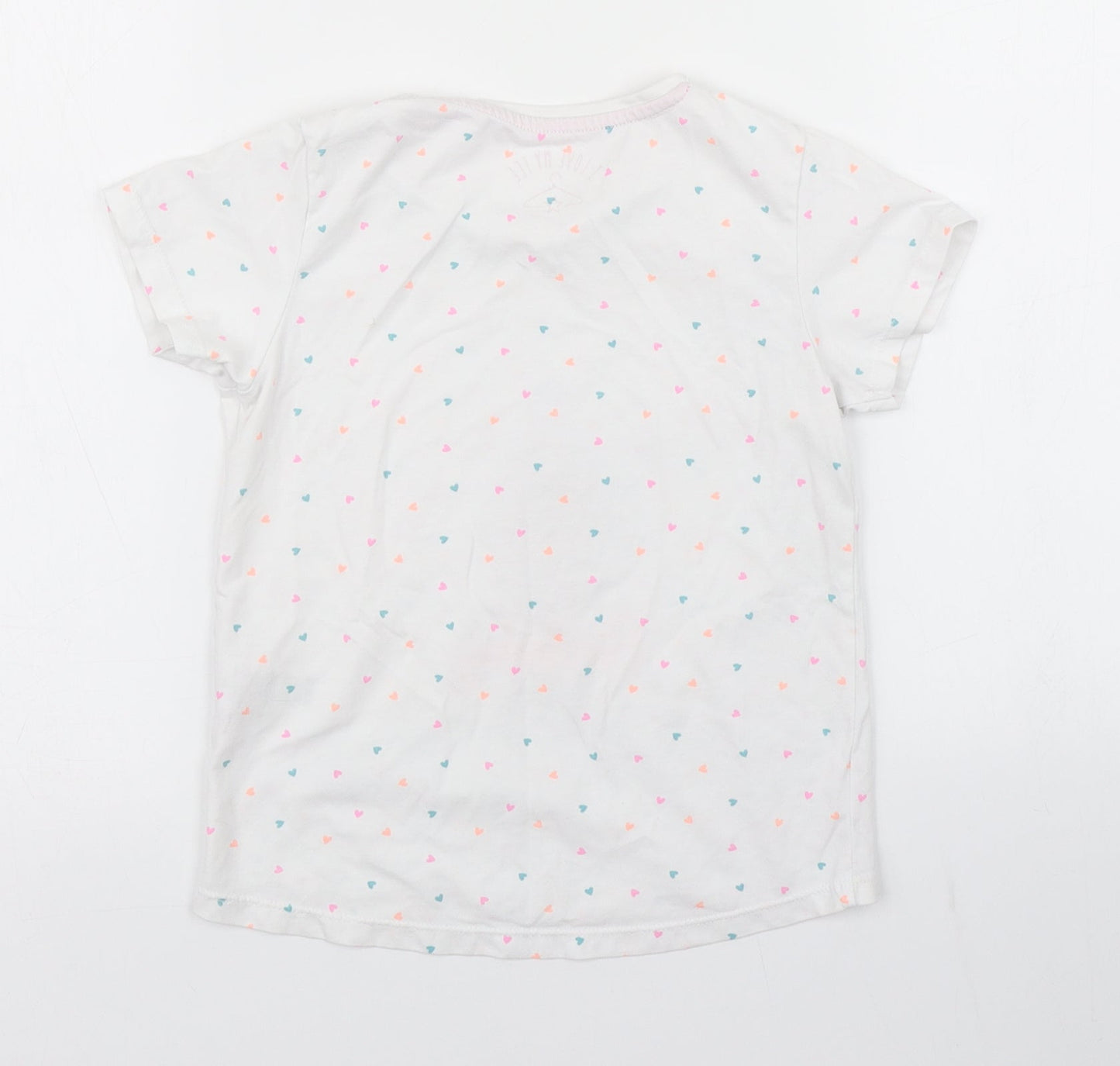 Matalan Girls White Spotted  Basic T-Shirt Size 5-6 Years  - Reversible sequins