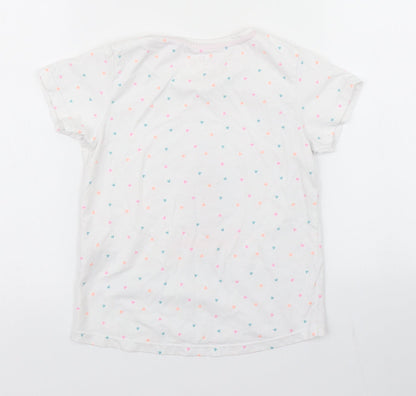 Matalan Girls White Spotted  Basic T-Shirt Size 5-6 Years  - Reversible sequins