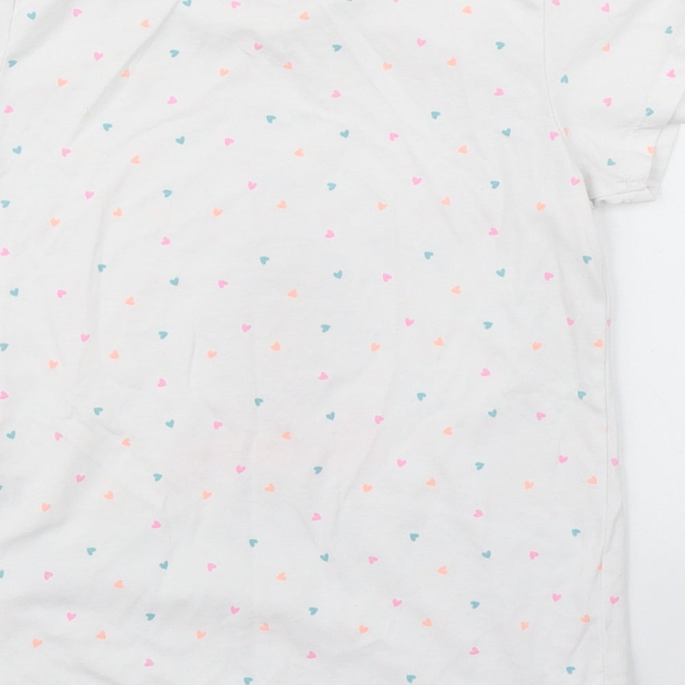Matalan Girls White Spotted  Basic T-Shirt Size 5-6 Years  - Reversible sequins