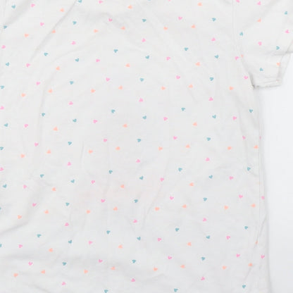 Matalan Girls White Spotted  Basic T-Shirt Size 5-6 Years  - Reversible sequins