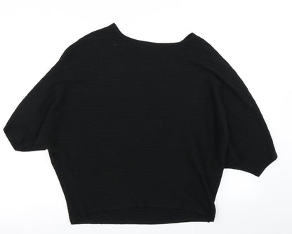 F&F Womens Black  Knit Basic T-Shirt Size 8