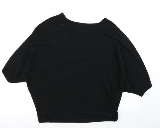 F&F Womens Black  Knit Basic T-Shirt Size 8