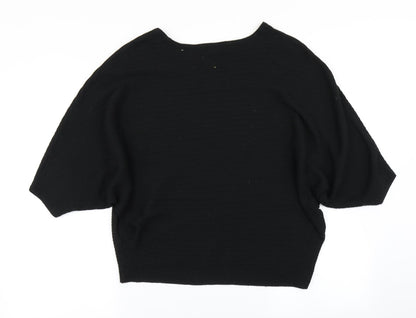 F&F Womens Black  Knit Basic T-Shirt Size 8