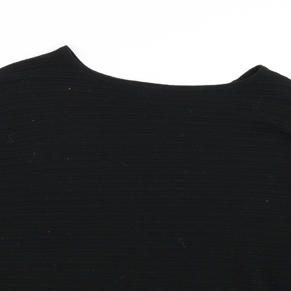 F&F Womens Black  Knit Basic T-Shirt Size 8