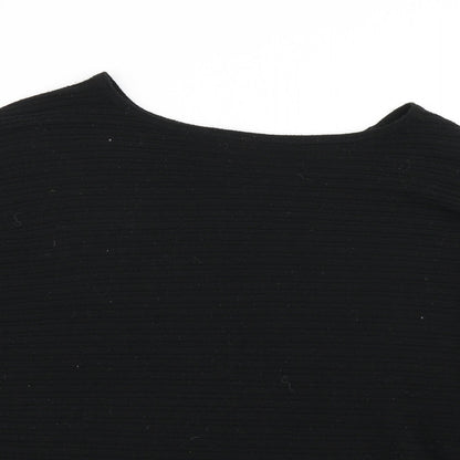 F&F Womens Black  Knit Basic T-Shirt Size 8