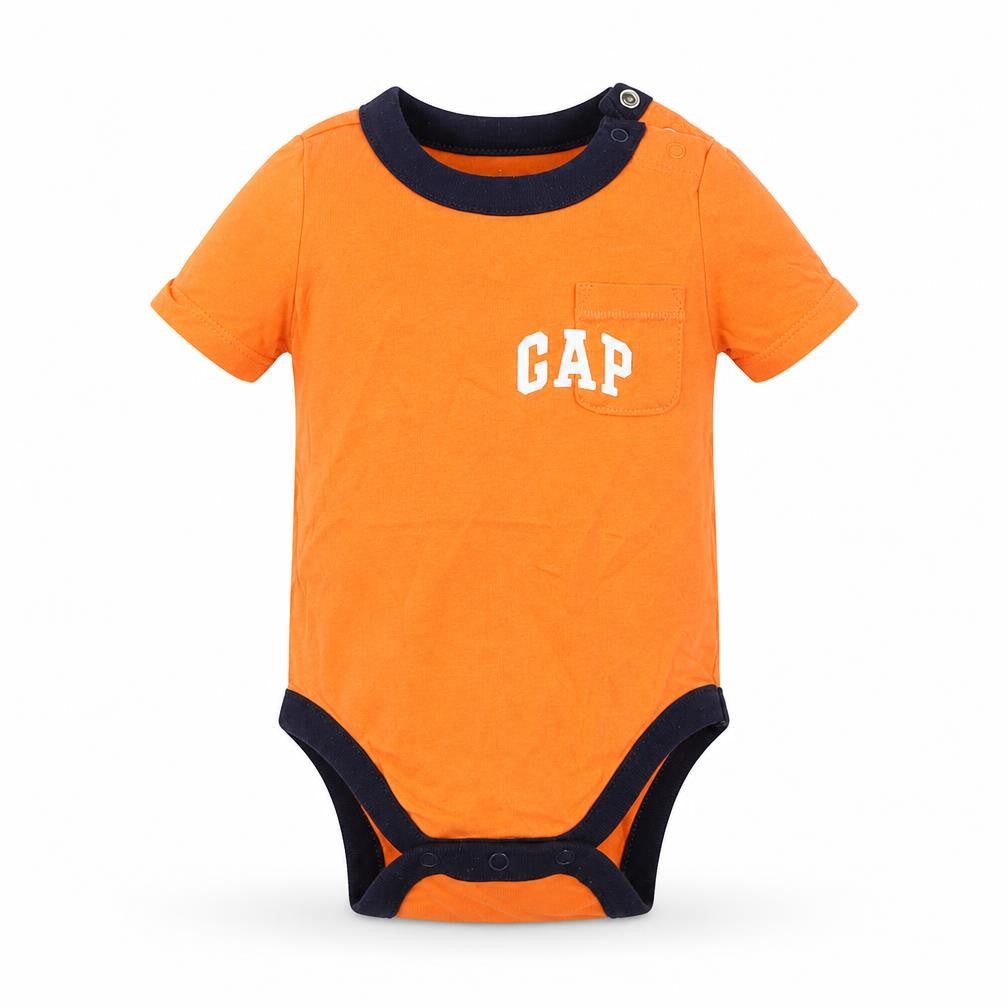 Front view of Gap Baby Orange Babygrow One-Piece, size 0-3, Months