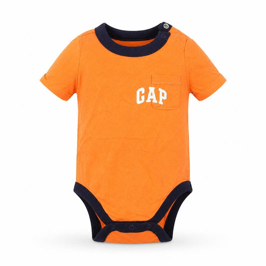 Front view of Gap Baby Orange Babygrow One-Piece, size 0-3, Months
