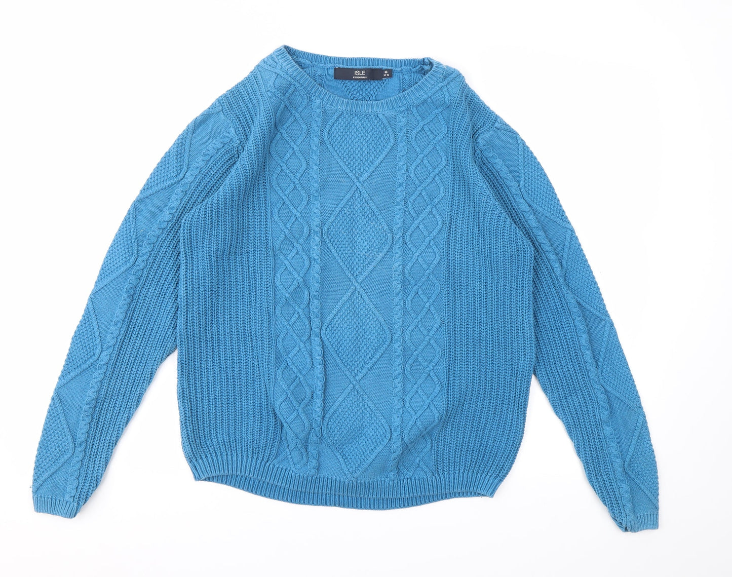 Womens UK Size M ISLE Blue Pullover Jumper
