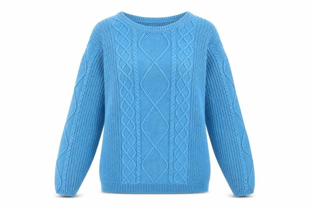 Womens UK Size M ISLE Blue Pullover Jumper