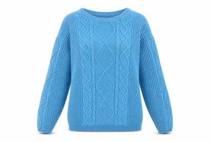 Womens UK Size M ISLE Blue Pullover Jumper