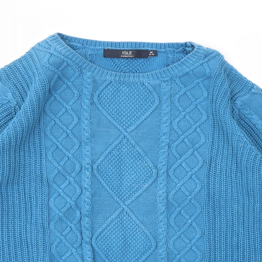 Womens UK Size M ISLE Blue Pullover Jumper
