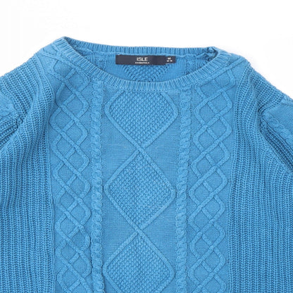 Womens UK Size M ISLE Blue Pullover Jumper