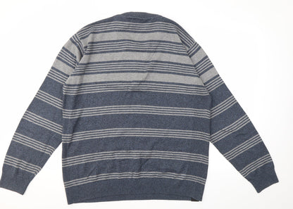 NEXT Mens Blue Striped  Pullover Jumper Size XL