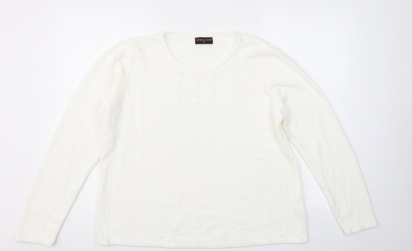 Womens UK Size 2XL ANNA ROSE White Pullover Jumper