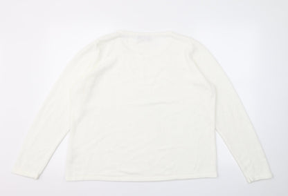 Womens UK Size 2XL ANNA ROSE White Pullover Jumper