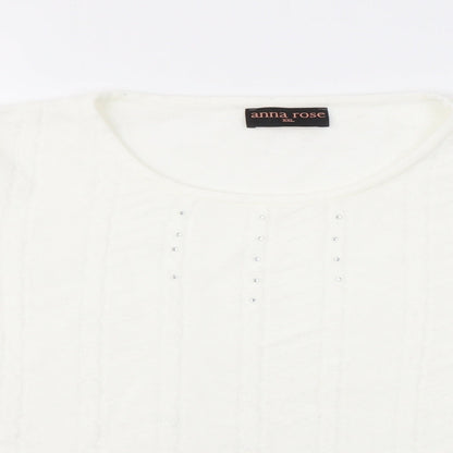 Womens UK Size 2XL ANNA ROSE White Pullover Jumper