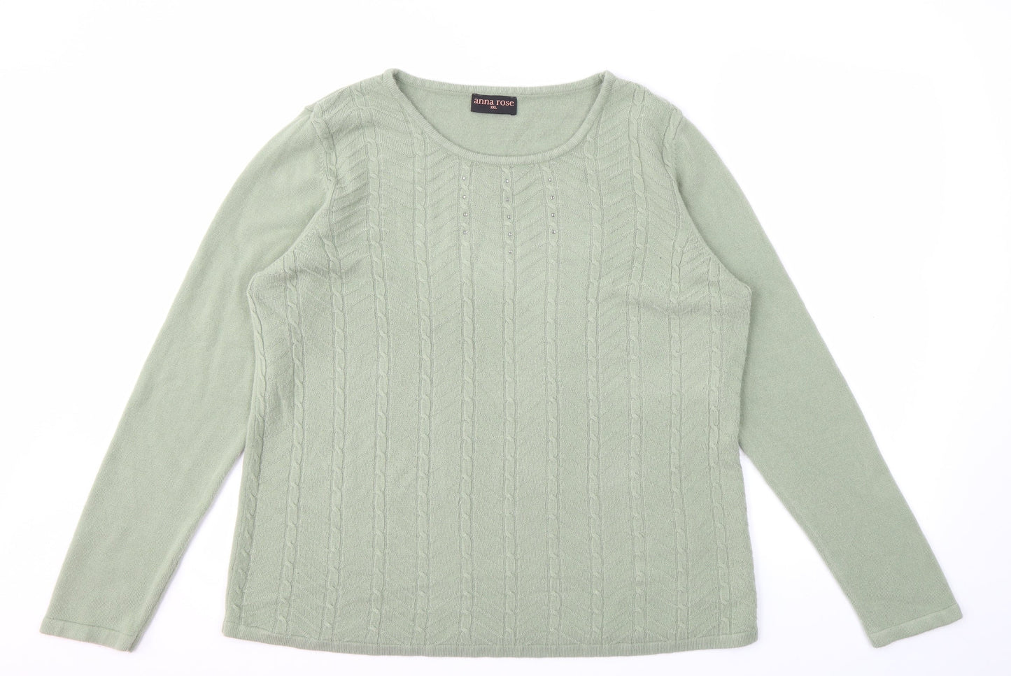 Womens UK Size 2XL ANNA ROSE Green Pullover Jumper