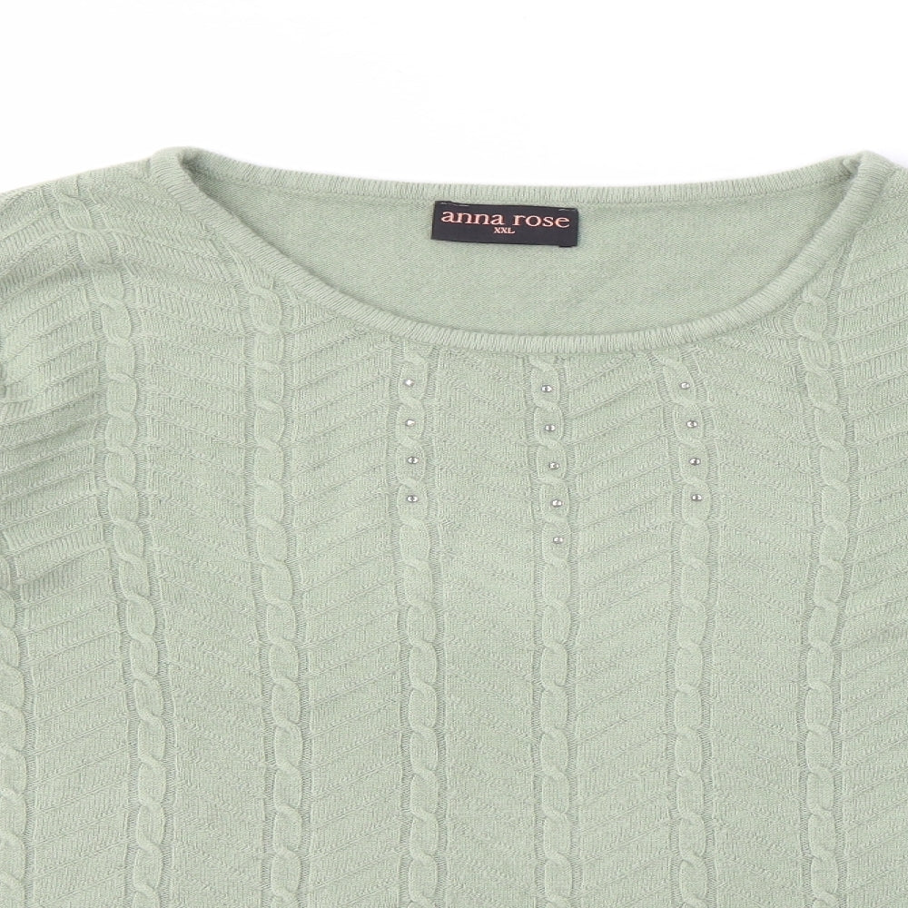 Womens UK Size 2XL ANNA ROSE Green Pullover Jumper
